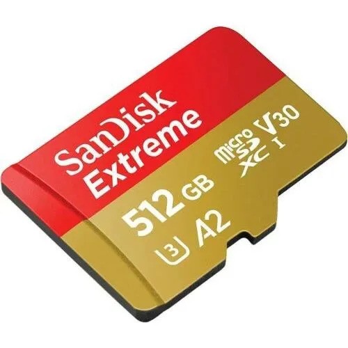 Карта памяти SanDisk Extreme microSDXC (512 ГБ, красный/золотой)