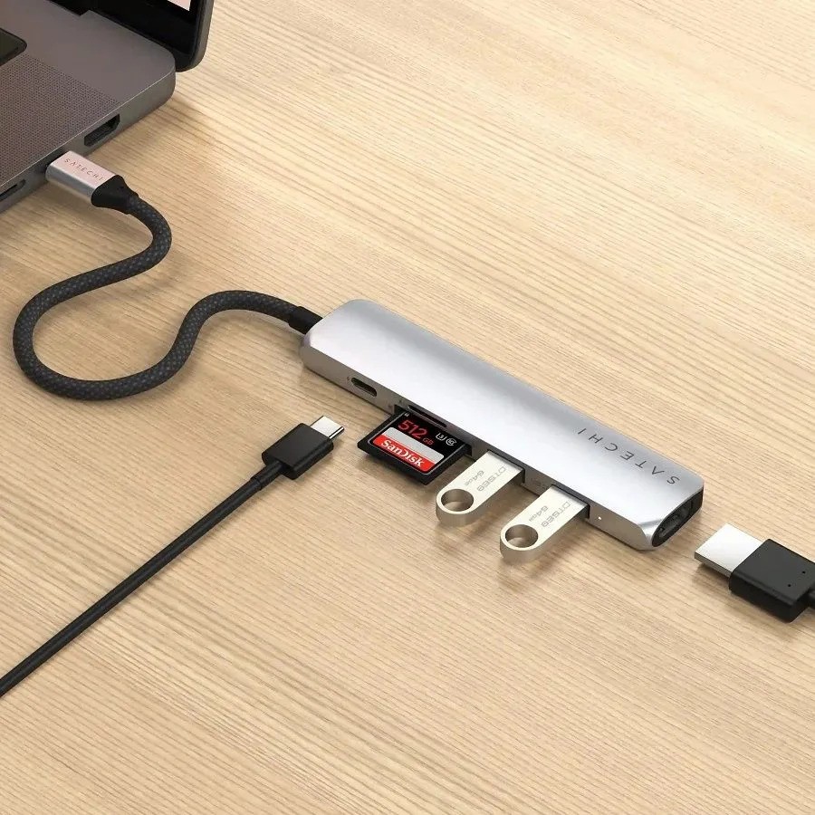 Адаптер Satechi 6-in-1 USB-C (6-в-1, серебристый)