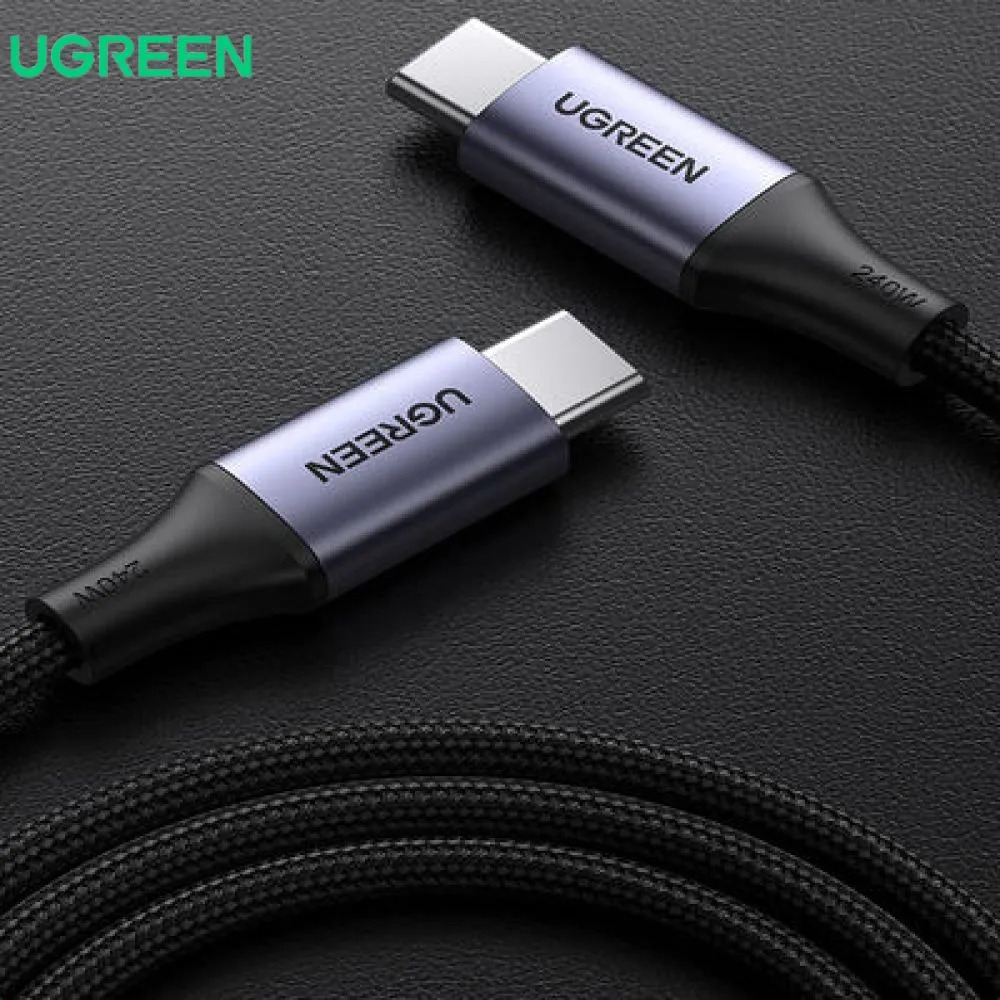 Кабель UGREEN US535 USB-C to USB-C 240WPD Fast Charging Cable (1м, серый)