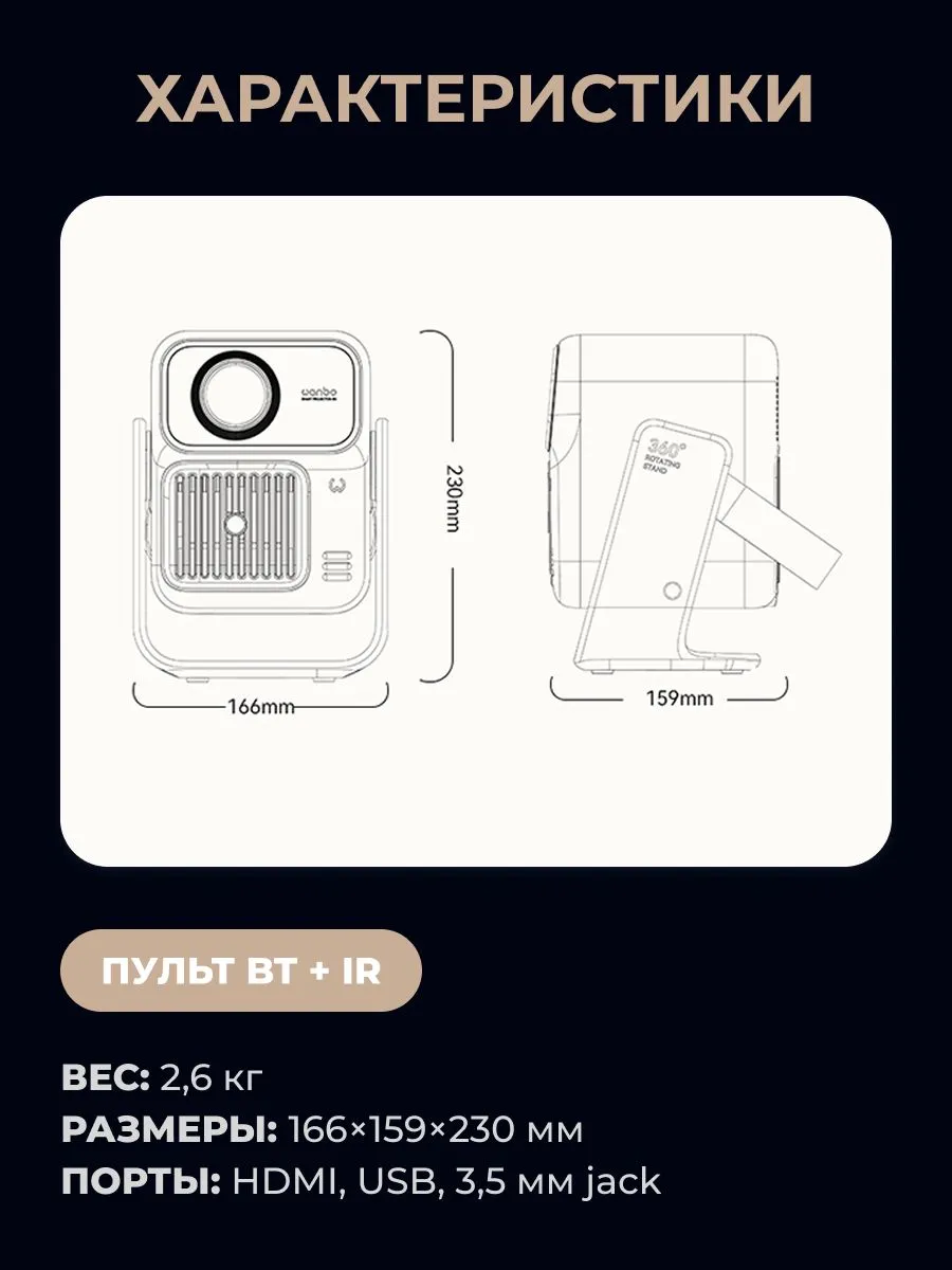 Проектор Wanbo Projector ToGo Pro (синий)