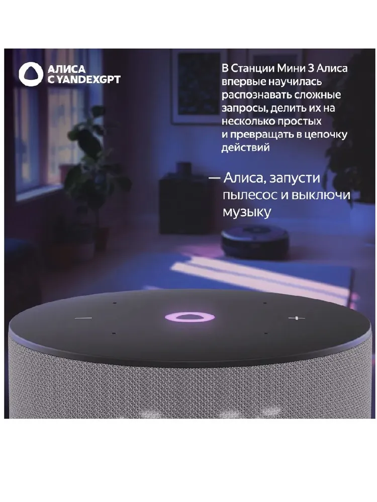 Умная колонка Яндекс Станция Мини 3 (серый)