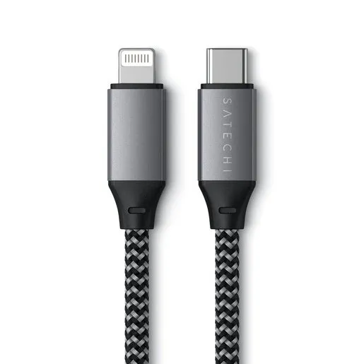 Кабель Satechi USB-C to Lightning MFI Cable (серый космос)