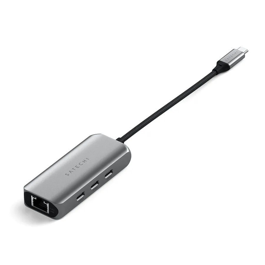 Хаб Satechi 4-in-1 USB-C Hub With 2.5 Gigabit Ethernet&3USB-C (серый)