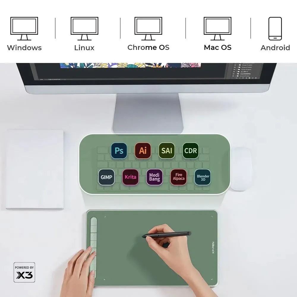 Графический планшет XPPen Deco L (зеленый)