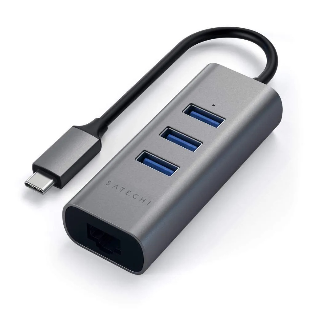 USB-хаб Satechi Type-C 2-in-1 USB 3.0 Aluminum 3 Port Hub and Ethernet Port (серый космос)