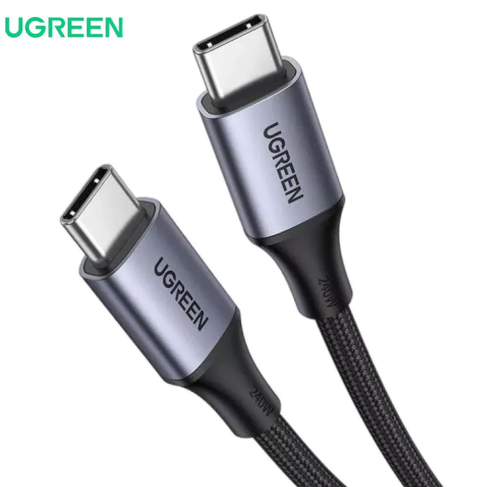 Кабель UGREEN US535 USB-C to USB-C 240WPD Fast Charging Cable (1м, серый)