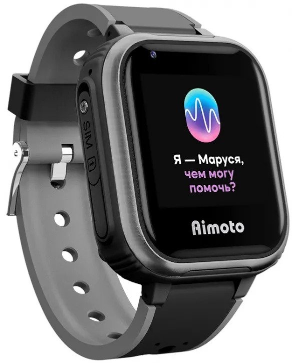 Детские умные часы AIMOTO IQ 4G с голосовым помощником Маруся (черные)