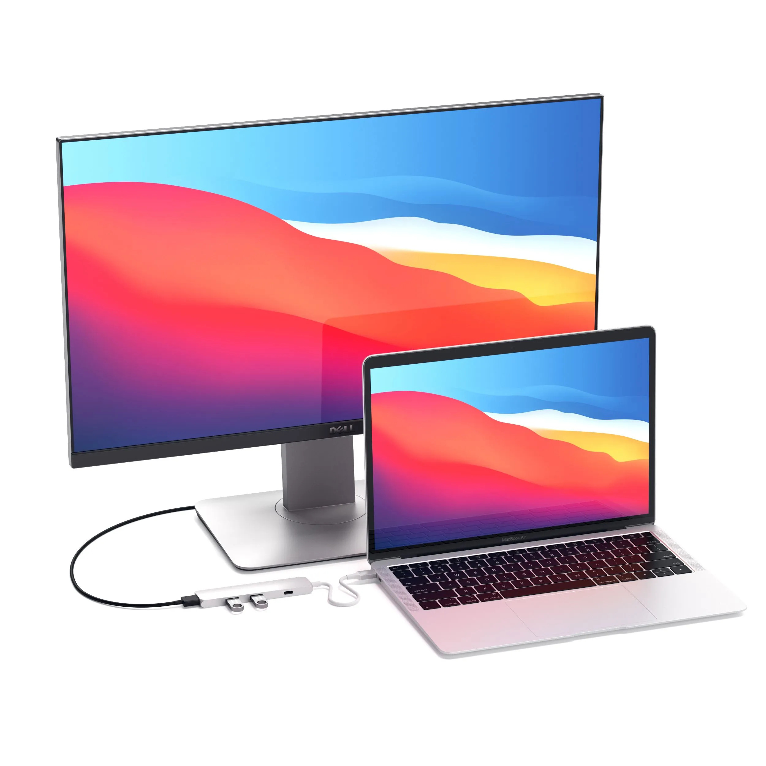 Адаптер Satechi Slim Aluminum Type-C Multi-Port Adapter with Type-C Charging Port (серебристый)