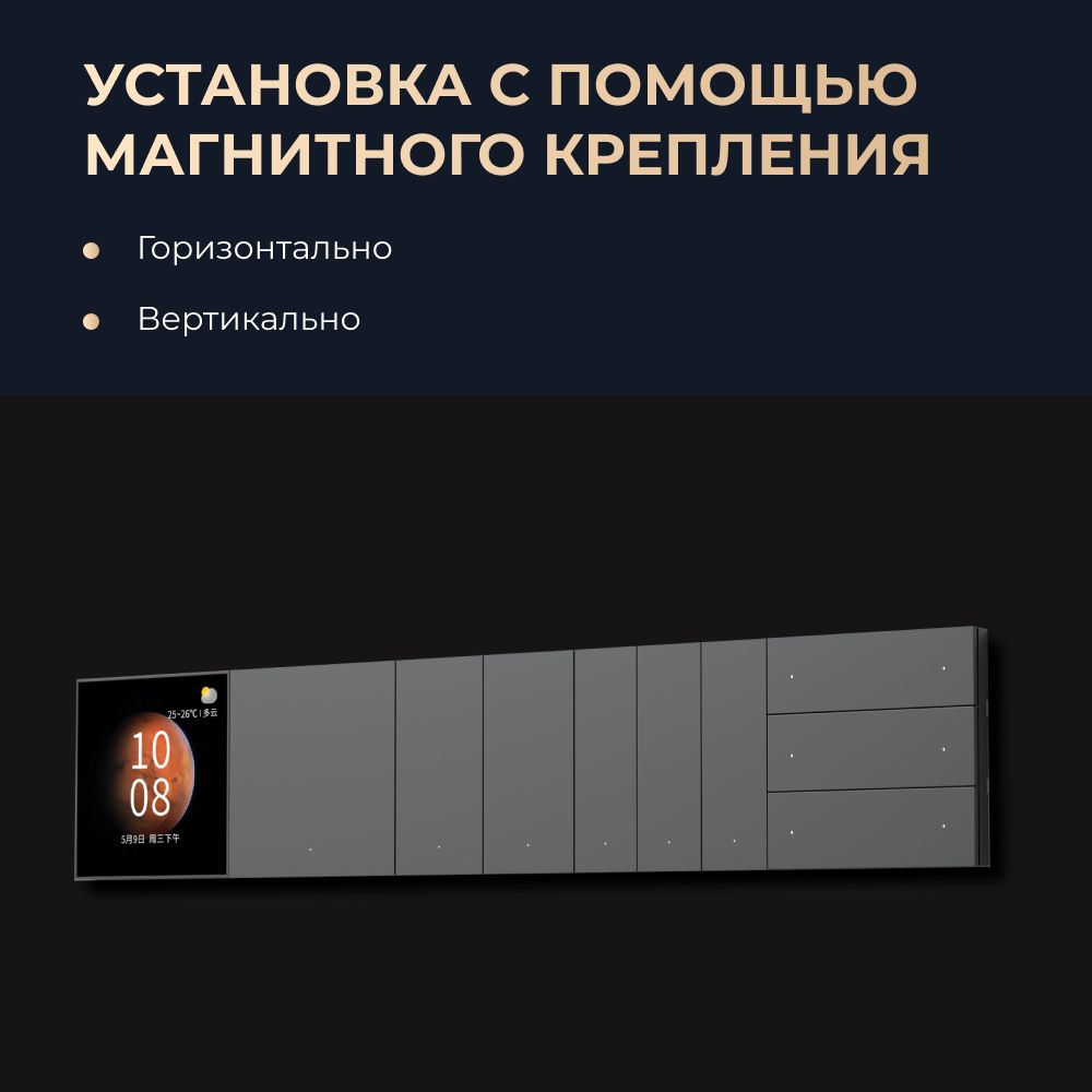 Выключатель Yeelight Pro E20 (беспроводной, 6 клавиш, серый)
