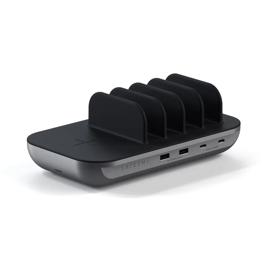 Зарядная станция Satechi Dock5 Multi-Device Charging Station with Wireless Charging (серый)
