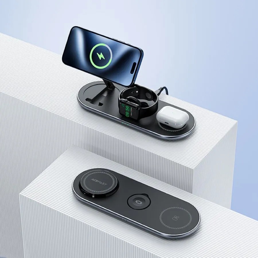 Беспроводное зарядное устройство ACEFAST E19 Qi2 (3-в-1, черный)