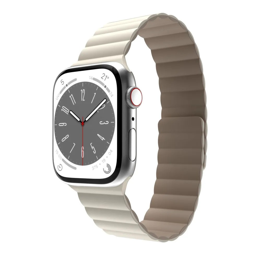 Ремешок для часов SwitchEasy MAW245078SI22 Skin Silicone Magnetic Watch Band (для Apple Watch 42/44/45mm, бежевый)