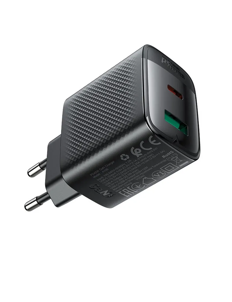 Зарядное устройство ACEFAST A106 P45W Gan USB-C+USB-A (черный)