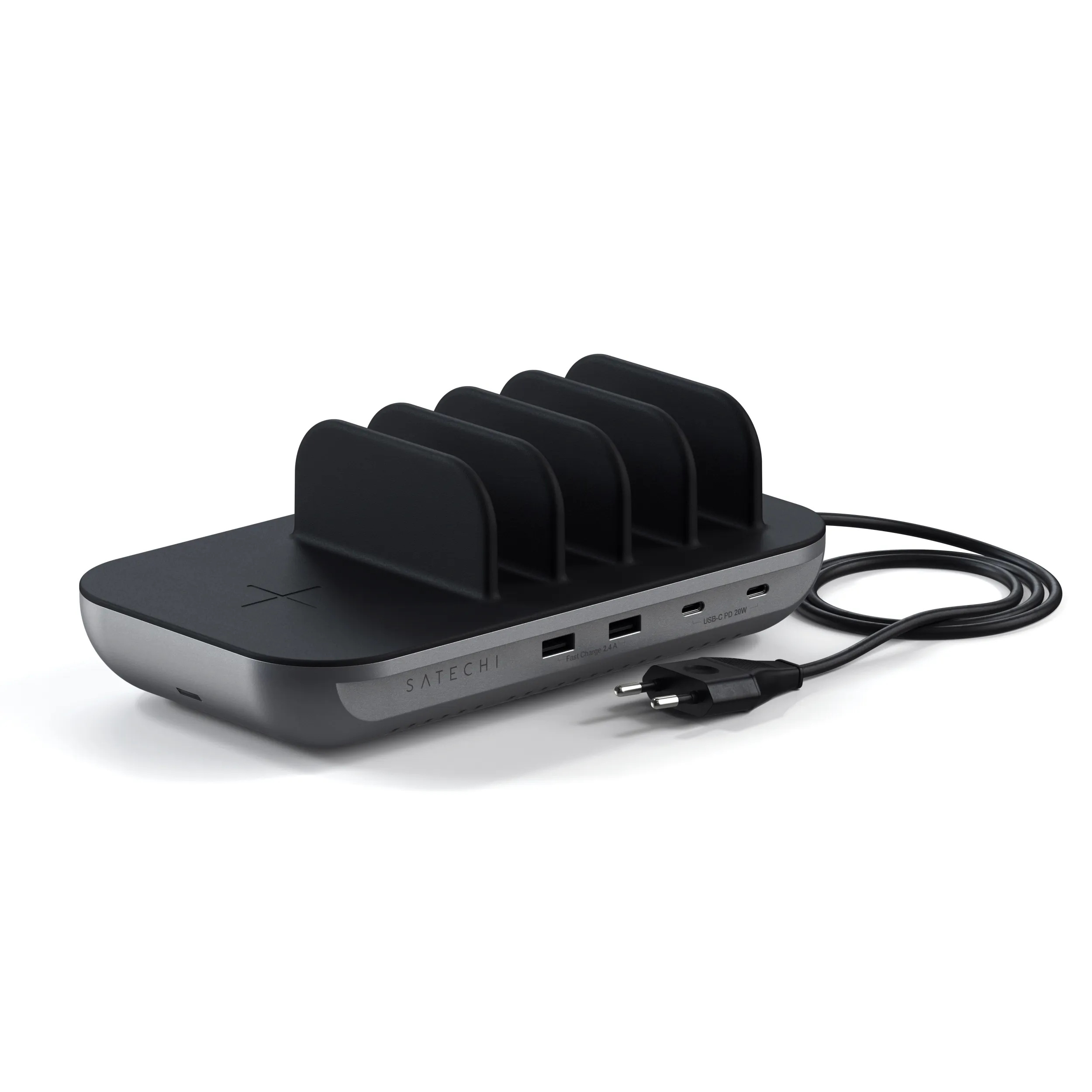 Зарядная станция Satechi Dock5 Multi-Device Charging Station with Wireless Charging (серый)