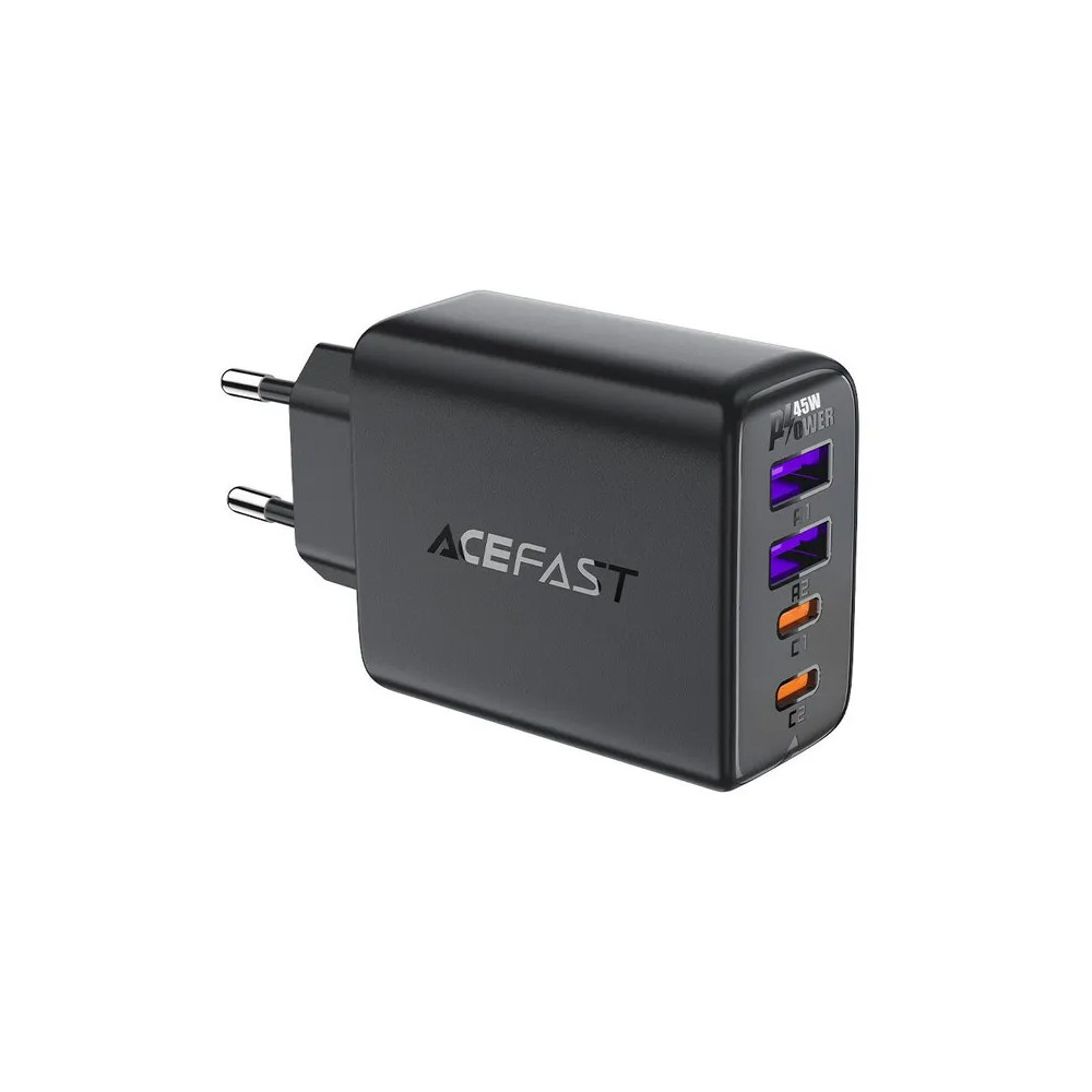 Зарядное устройство ACEFAST A61 PD45W GaN 2xUSB-C+2xUSB-A (черный)