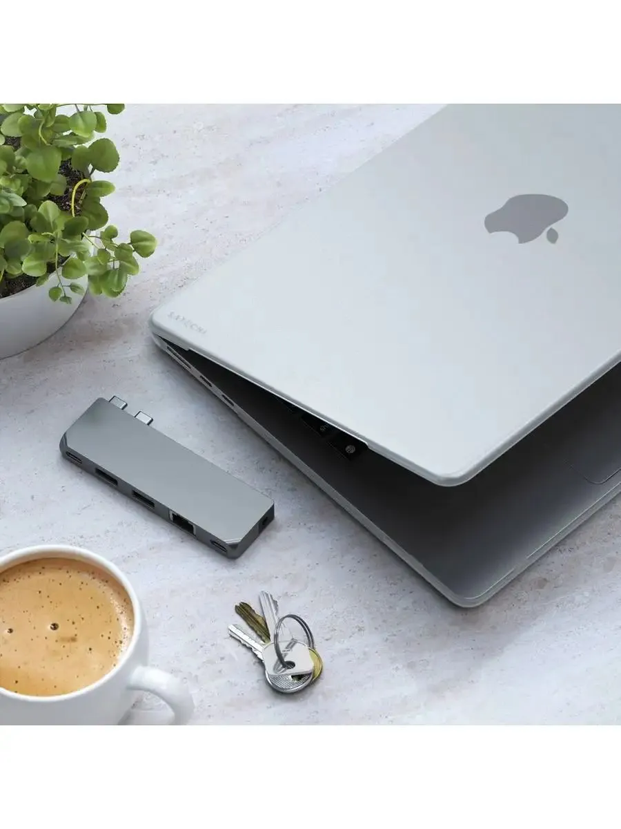 Чехол-накладка Satechi Eco-Hardshell Case For Macbook Air M2 (прозрачный)