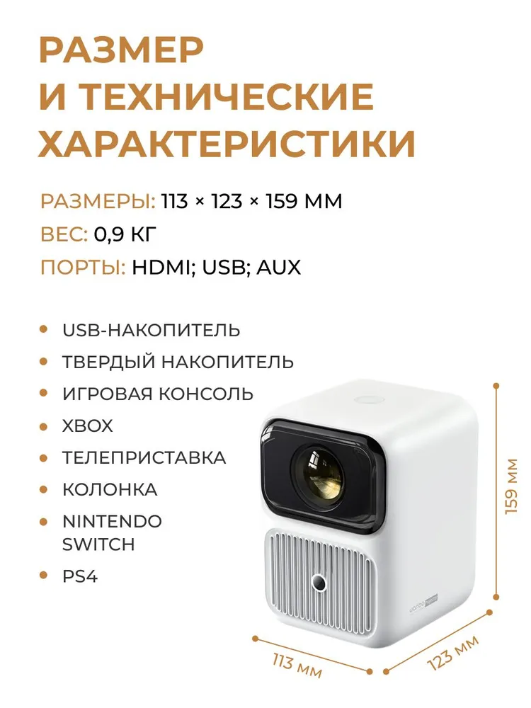 Проектор Wanbo Projector Dali 1 (белый)