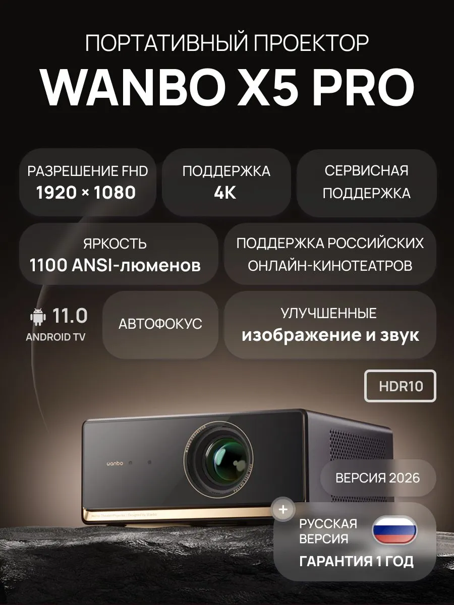Проектор Wanbo X5 Pro (черный)