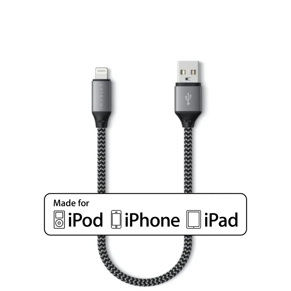 Кабель Satechi Type-A to Lightning (25 см, серый)