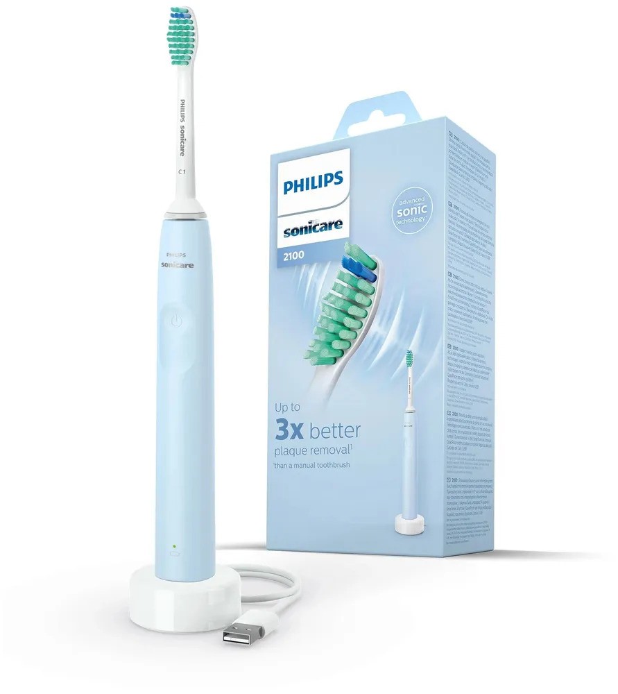 Электрическая зубная щетка Philips Sonicare 2100 HX3651/12 (голубой)