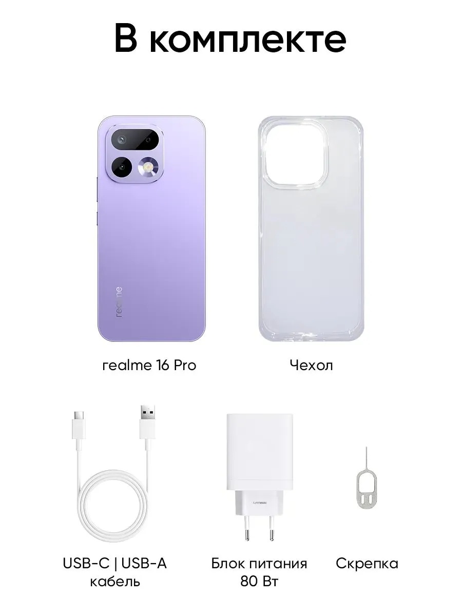 Смартфон Realme 16 Pro 5G 8/256 (сиреневый)