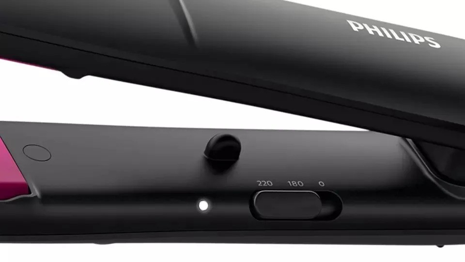 Выпрямитель для волос Philips StraightCare Essential BHS375/00 (черный/розовый)