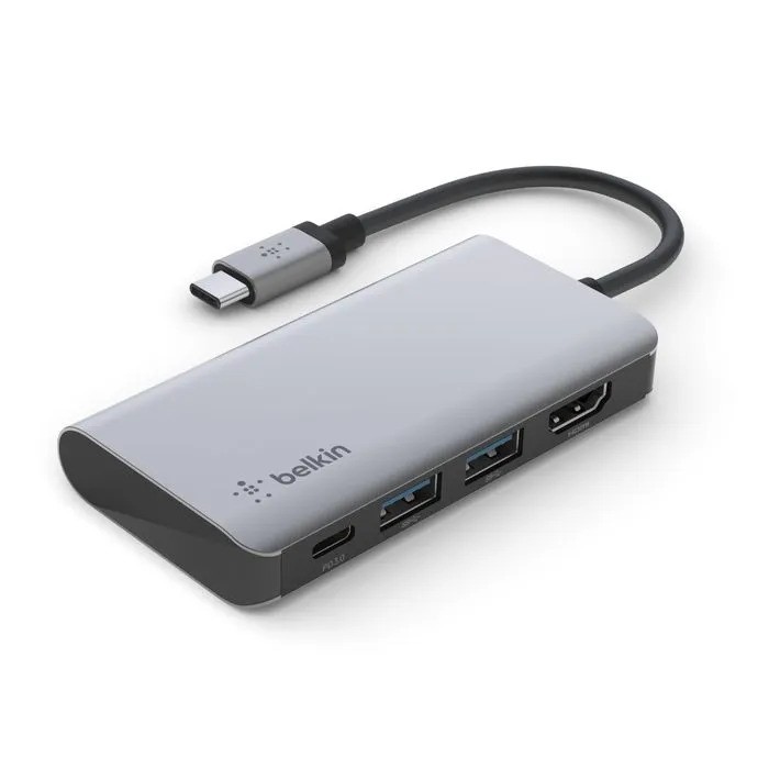 Адаптер Belkin Connect USB-C 4-in-1 Multiport Adapter (серый)