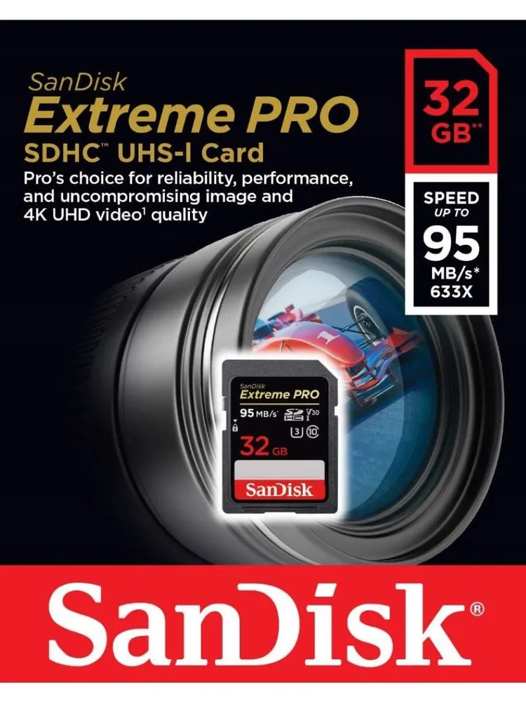 Карта памяти SanDisk Extreme Pro SDHC (32 ГБ, черный)