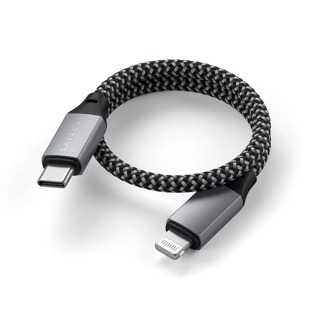Кабель Satechi USB-C to Lightning MFI Cable (серый космос)