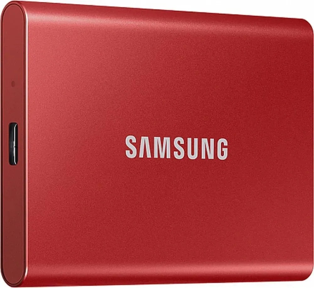 Внешний SSD накопитель Samsung T7 Portable (1 ТБ, красный)
