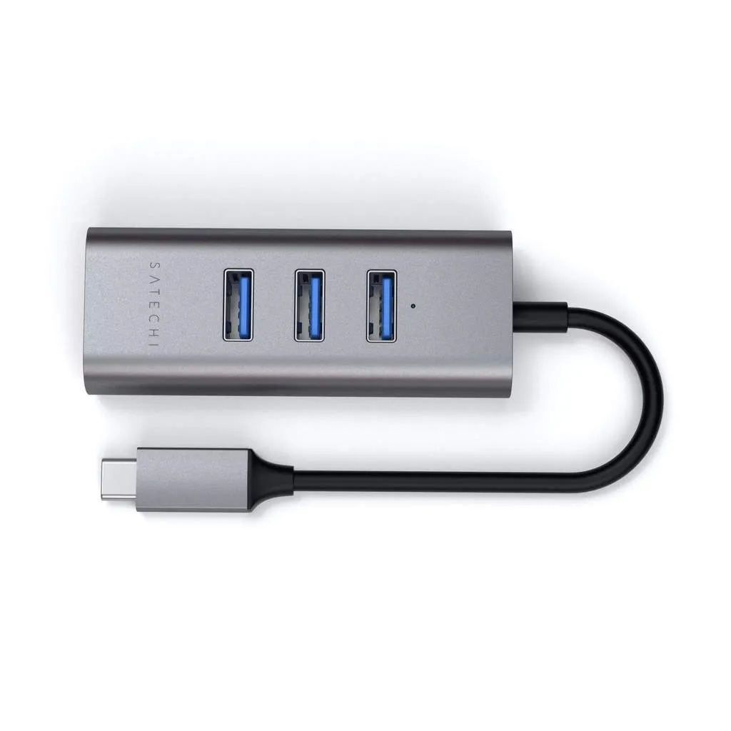 USB-хаб Satechi Type-C 2-in-1 USB 3.0 Aluminum 3 Port Hub and Ethernet Port (серый космос)