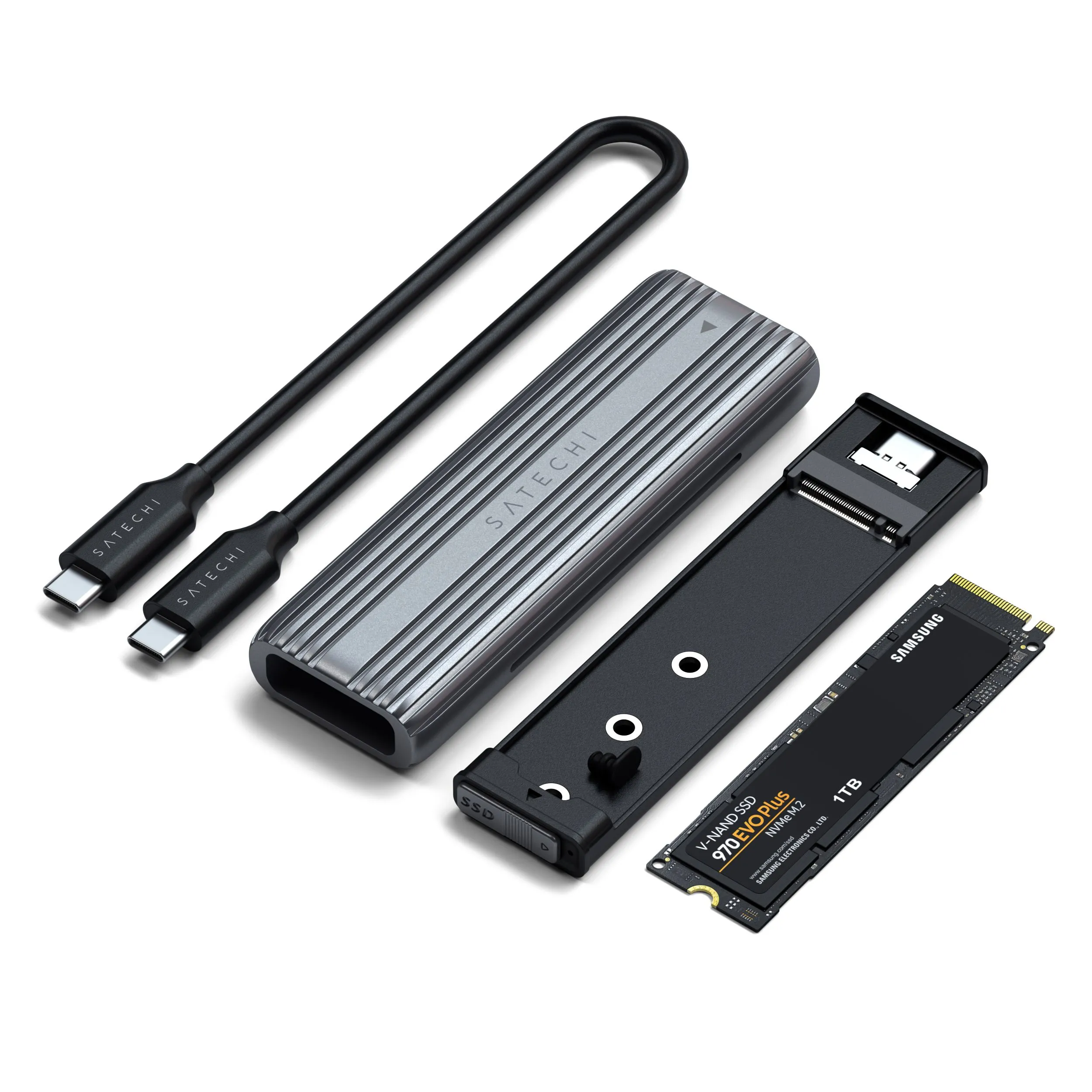 Внешний корпус Satechi USB-C NVME AND SATA SSD ENCLOSURE (серый)