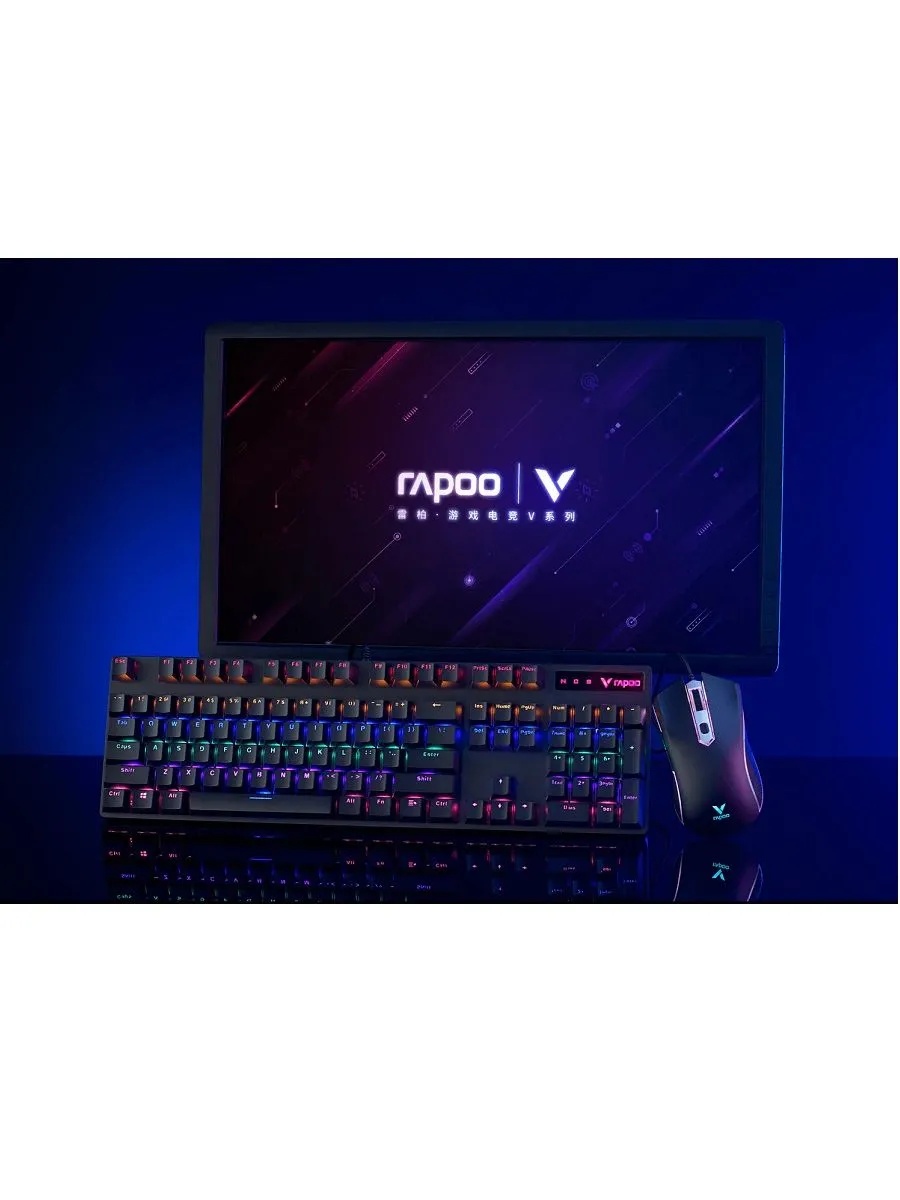 Игровой проводной механический комплект клавиатура+мышь Rapoo V150S (черный)