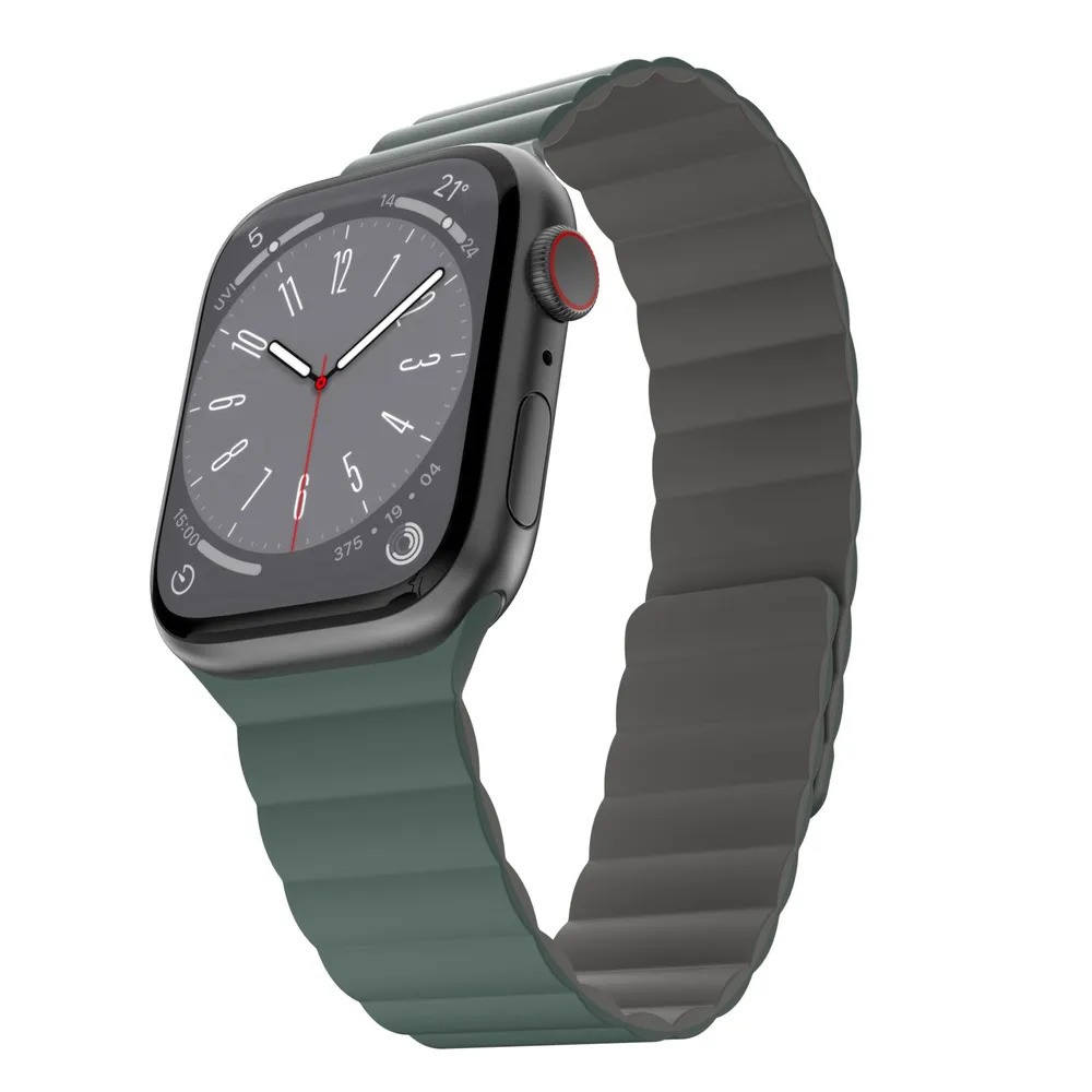Ремешок для часов SwitchEasy MAW245078PG22 Skin Silicone Magnetic Watch Band (для Apple Watch 42/44/45mm, зеленый)