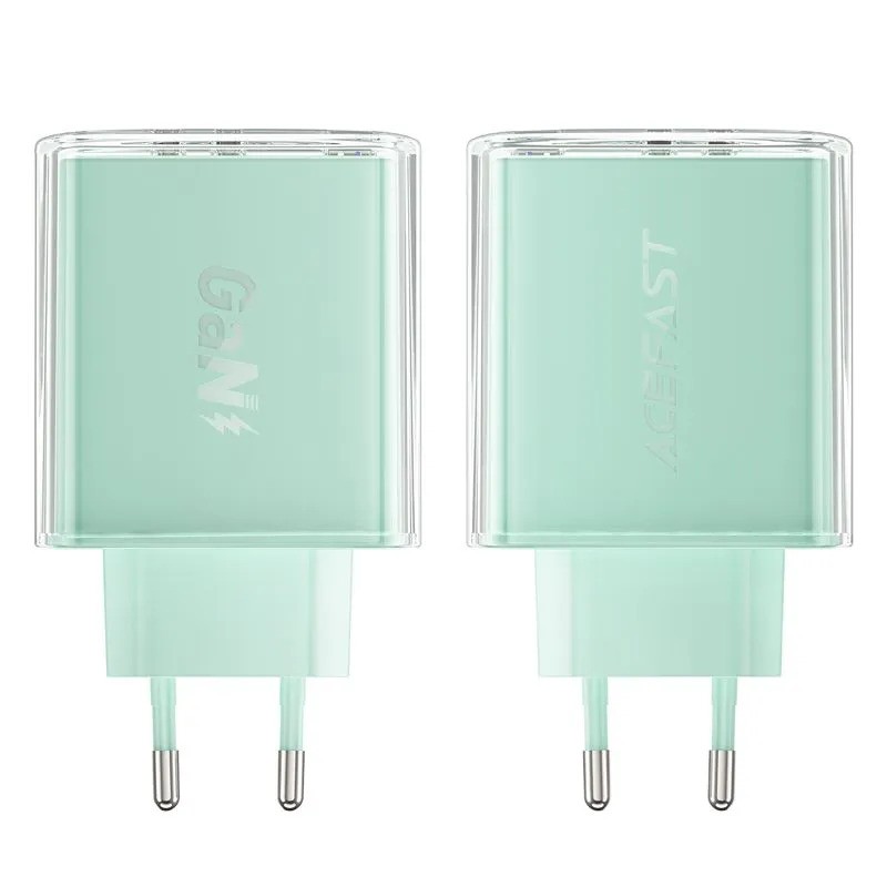 Сетевое зарядное устройство ACEFAST A45 PD65W (2xUSB-C+USB-A, зеленый)
