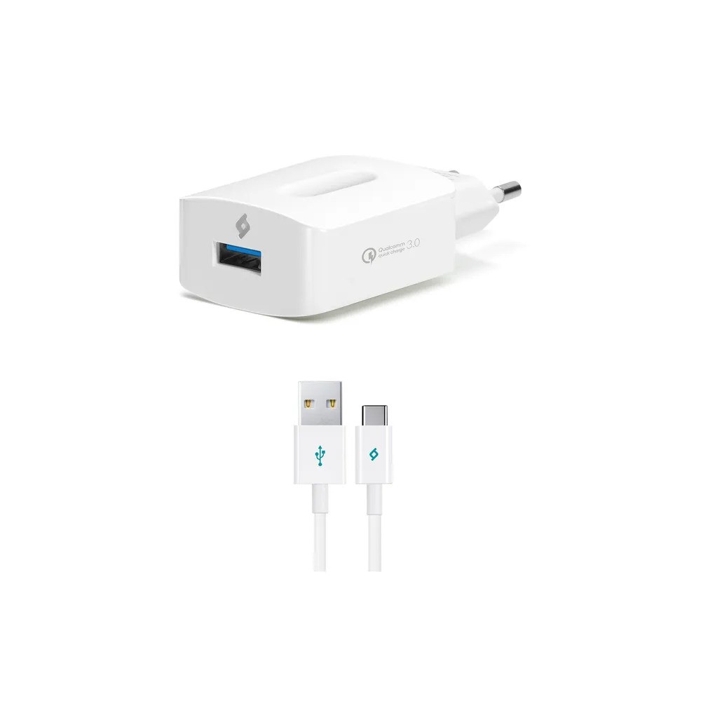 Зарядное устройство TTEC SpeedCharger QC 3.0 Travel Charger 18W with Type-C Cable (белый)