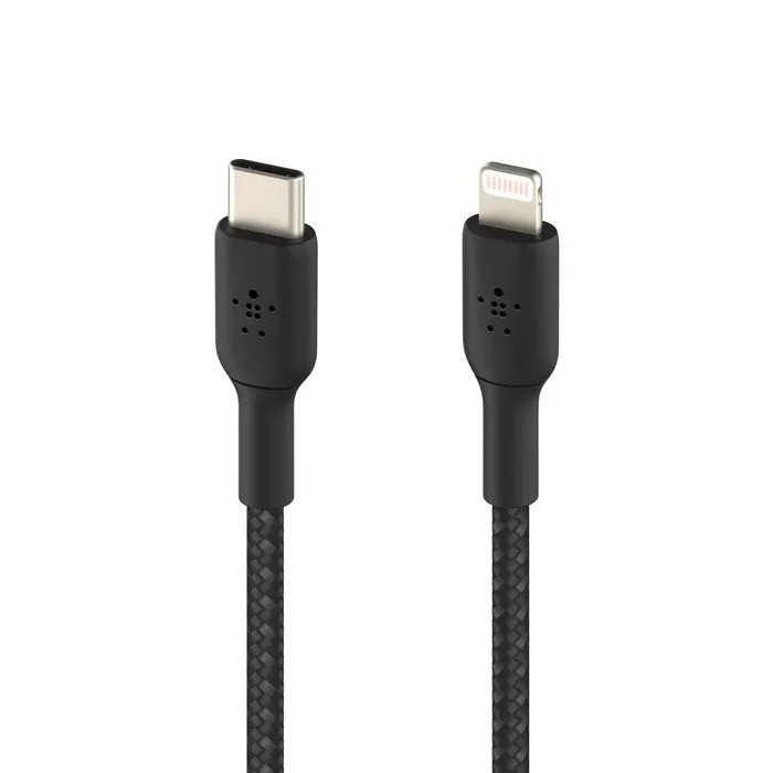 Кабель Belkin BoostCharge USB-C Braided Cable with Lightning Connector (2М, черный)