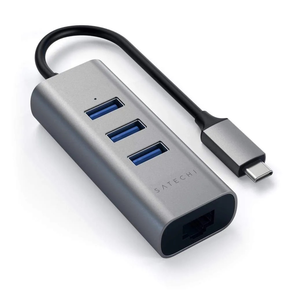 USB-хаб Satechi Type-C 2-in-1 USB 3.0 Aluminum 3 Port Hub and Ethernet Port (серый космос)