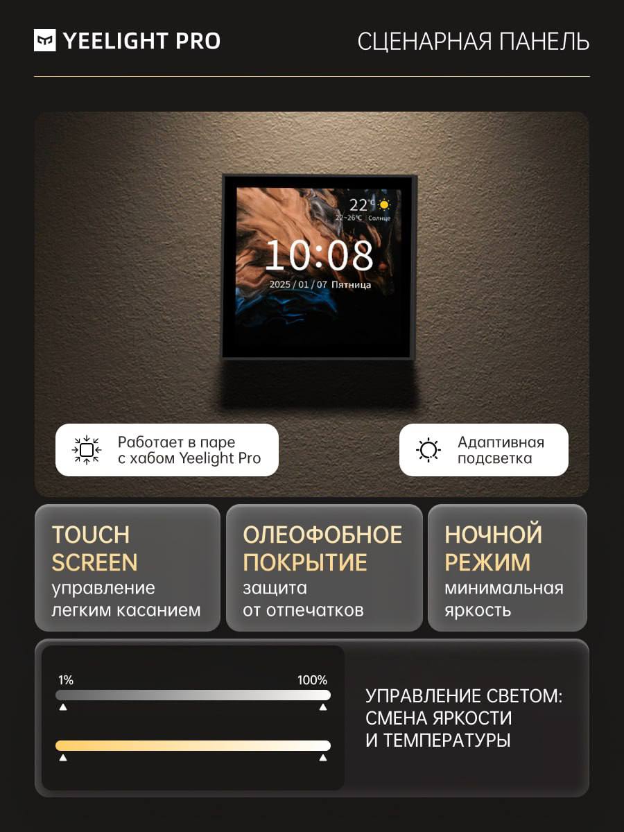Сценарная панель с экраном Yeelight Pro S21 (проводная, черный)