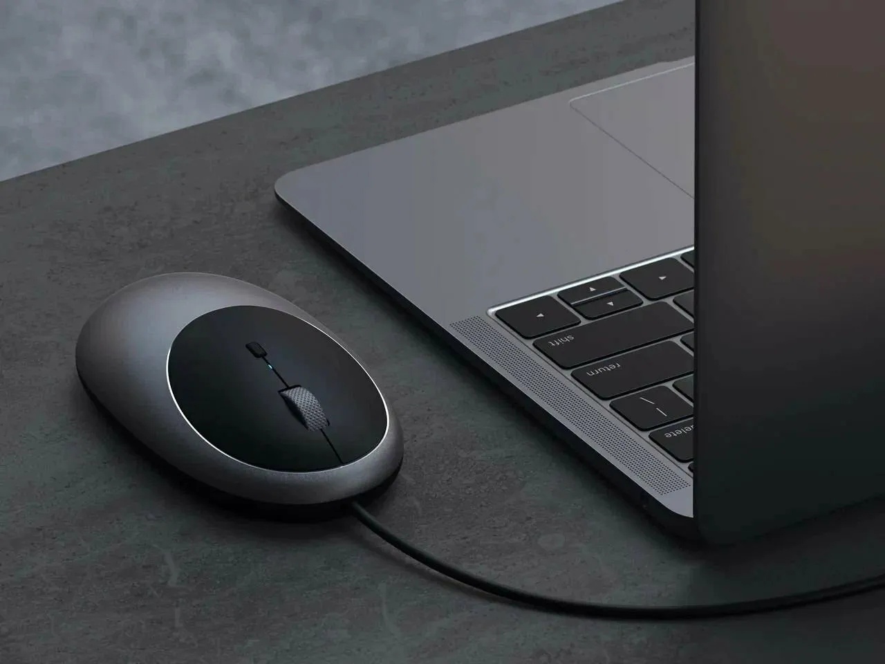 Мышь проводная Satechi C1 (USB-C, серый космос)