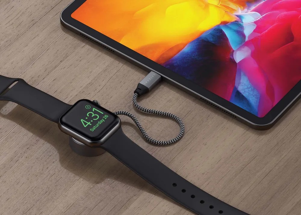 Беспроводное магнитное зарядное устройство Satechi USB-C Magnetic Charging Cable (для Apple Watch, серый)