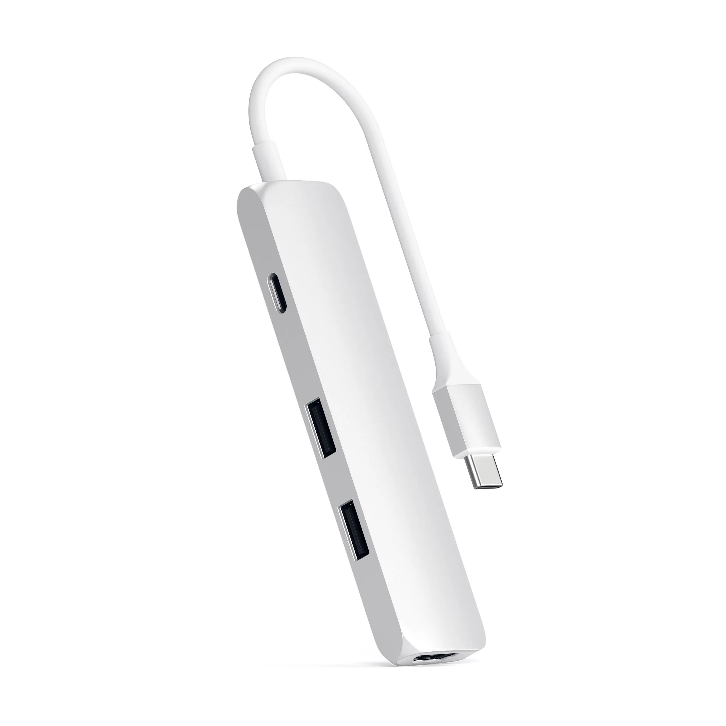 Адаптер Satechi Slim Aluminum Type-C Multi-Port Adapter with Type-C Charging Port (серебристый)