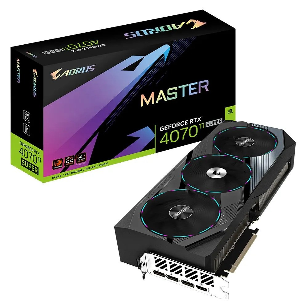 Видеокарта GIGABYTE AORUS GeForce RTX 4070 Ti SUPER MASTER 16G
