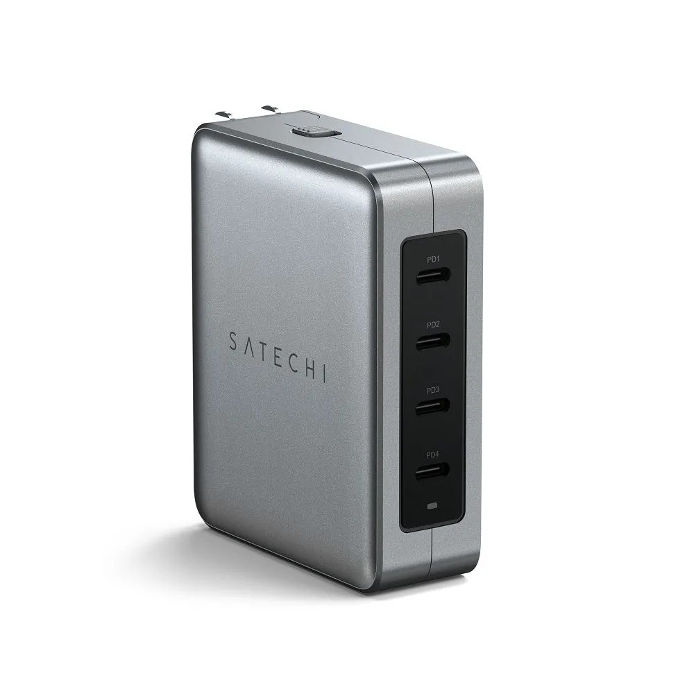 Сетевое зарядное устройство Satechi 145W USB-C 4-Port GAN Travel Charger (серый)
