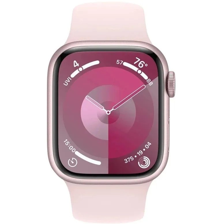 Умные часы Apple Watch Series 9 GPS Pink Aluminium Case with Light Pink Sport Band (41mm, S/M, розовый)
