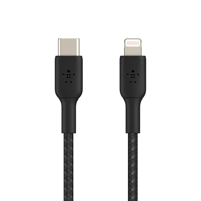Кабель Belkin BoostCharge USB-C Braided Cable with Lightning Connector (2М, черный)