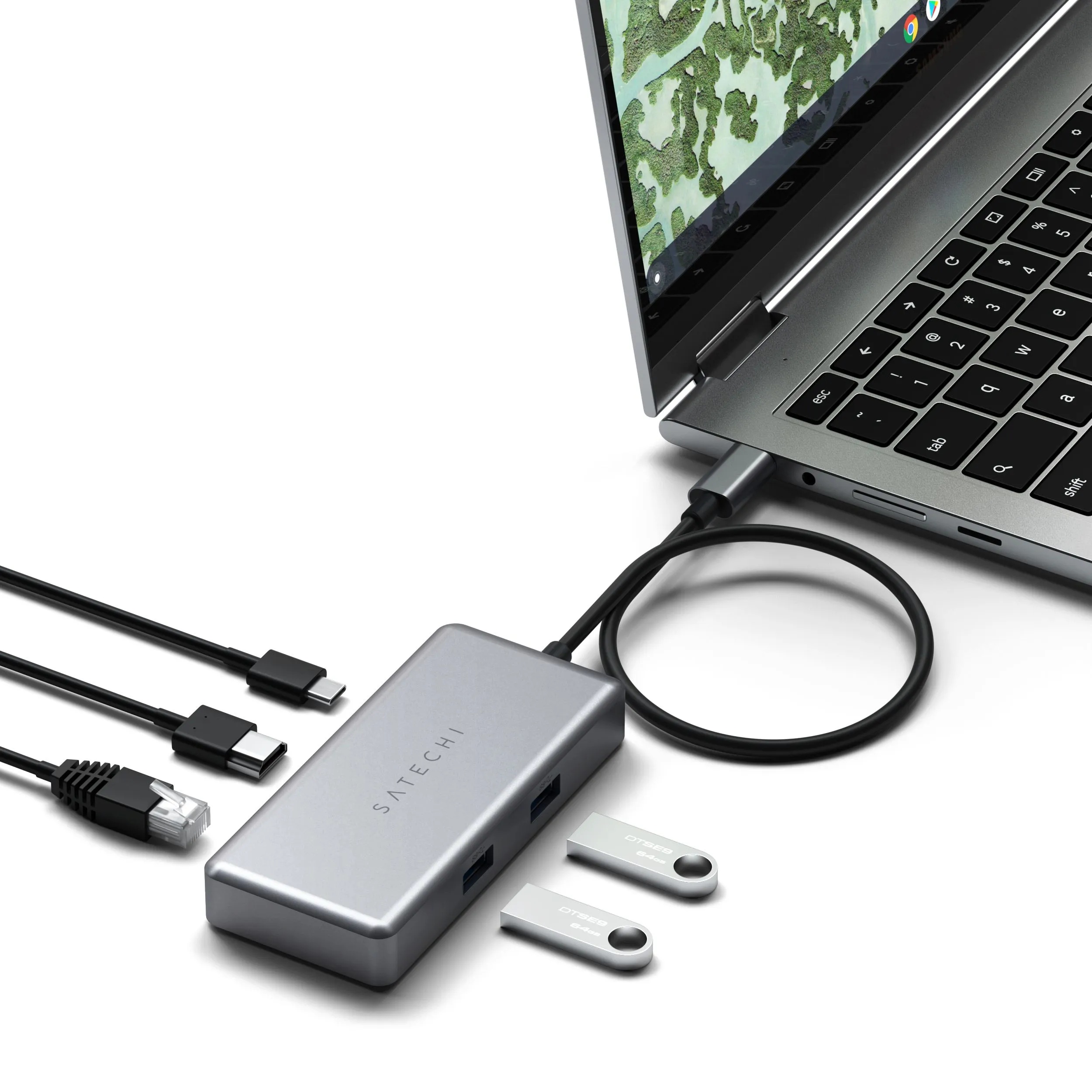 Адаптер Satechi USB-C Multiport Adapter (для Chromebook, серый)