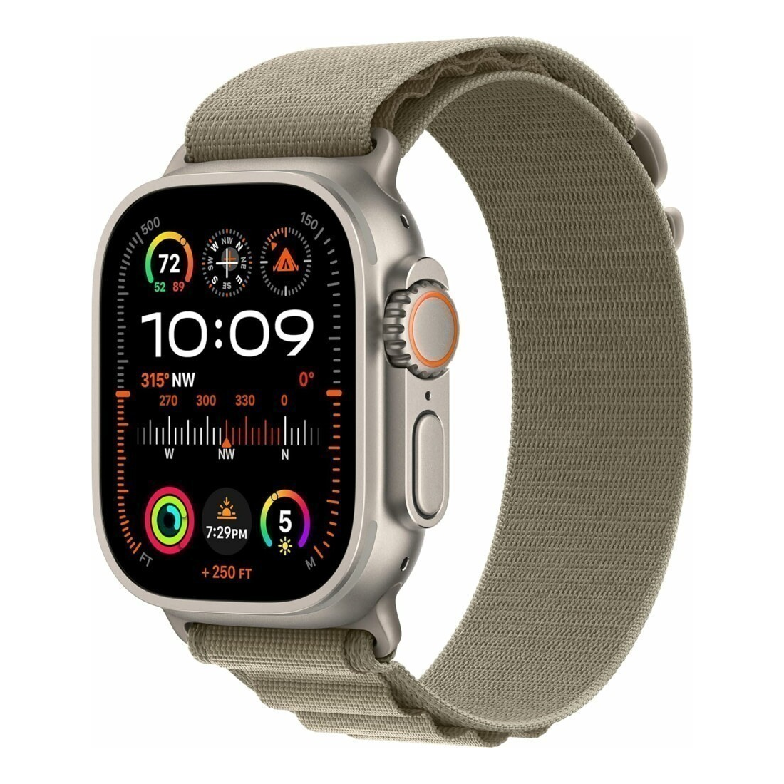 Умные часы Apple Watch Ultra 2 GPS + Cellular Titanium Case with Olive Alpine Loop (49mm, S, оливковый)