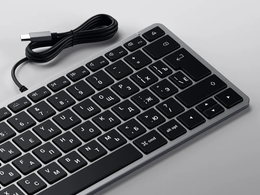 Клавиатура проводная Satechi Slim W1 USB-C ST-UCSW1M-RU (серый)