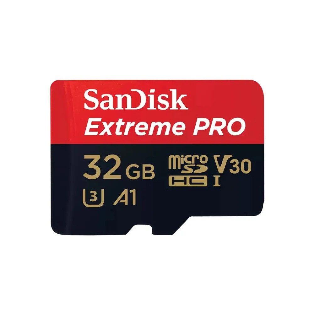 Карта памяти SanDisk Extreme Pro microSDHC (32 ГБ, с SD адаптером, черный/красный)